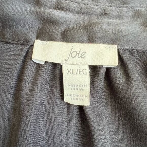 Joie Satin Button Down Blouse in Black - XL - Picture 6 of 8